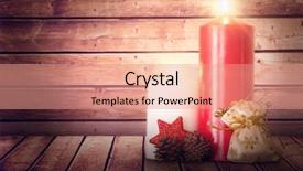  Presentation with christmas candles - Slide set with christmas candles against wooden table background and a coral colored foreground