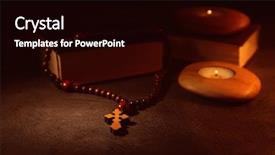  Presentation with bible - Amazing PPT theme having christmas candles bibles - bible with wooden cross closeup backdrop and a black colored foreground