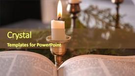  Presentation with bible view - Slide deck consisting of christmas candles bibles - close up view of open background and a tawny brown colored foreground