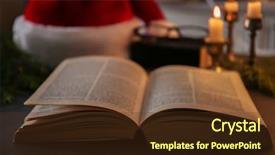  Presentation with bible view - Amazing PPT theme having christmas candles bibles - close up view of open backdrop and a tawny brown colored foreground