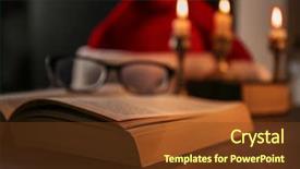  Presentation with bible view - Cool new PPT layouts with christmas candles bibles - close up view of open backdrop and a tawny brown colored foreground