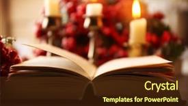  Presentation with bible view - Slide deck enhanced with christmas candles bibles - closeup view of open bible background and a tawny brown colored foreground