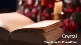  Presentation with bible view - Slide set having christmas candles bibles - closeup view of open bible background and a tawny brown colored foreground