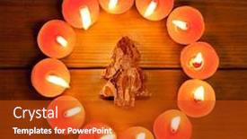  Presentation with christmas candles - Slide set enhanced with christmas candles circle over wood and bark tree symbol background and a crimson colored foreground
