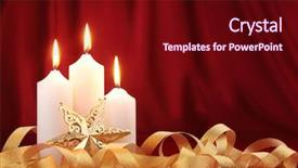  Presentation with candy cane christmas - Colorful presentation design enhanced with christmas candles decorated with ribbon backdrop and a wine colored foreground