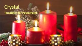  Presentation with christmas candles - Colorful PPT theme enhanced with christmas candles lantern decoration backdrop and a tawny brown colored foreground