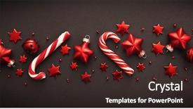  Presentation with christmas candy - Colorful slide set enhanced with christmas candy and decorations backdrop and a wine colored foreground