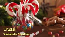  Presentation with candy canes - Colorful presentation design enhanced with christmas candy canes in jar backdrop and a tawny brown colored foreground