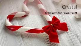  Presentation with candy canes - Theme featuring christmas-candy-canes-on-table background and a mint green colored foreground