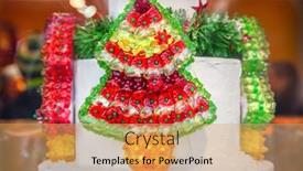  Presentation with christmas candy - Slide deck with christmas candy fir tree background and a coral colored foreground
