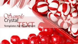  Presentation with christmas candy - Slides having the walking poles sports background and a coral colored foreground