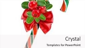  Presentation with cane - PPT layouts having christmas cane isolated on white background and a white colored foreground