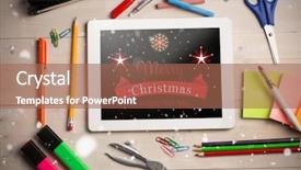  Presentation with christmas black - Theme enhanced with christmas card against black background and a coral colored foreground