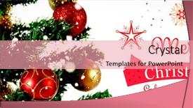  Presentation with christmas balls disco ball - Colorful slide set enhanced with christmas card against christmas balls backdrop and a coral colored foreground