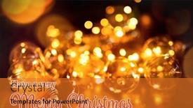 Presentation with fairy - Presentation design consisting of christmas card against fairy lights at home at christmas time background and a gold colored foreground