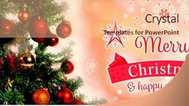  Presentation with christmas card - Theme consisting of christmas card against glowing christmas background and a lemonade colored foreground