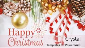  Presentation with christmas card - Amazing slide deck having christmas card against nice christmas backdrop and a lemonade colored foreground