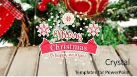  Presentation with christmas card - PPT theme consisting of christmas card against white background background and a lemonade colored foreground