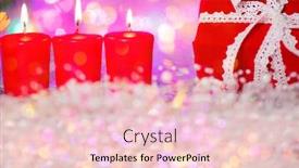  Presentation with party candles - PPT layouts enhanced with christmas-card-background background and a lemonade colored foreground