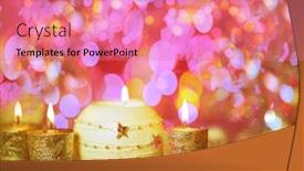  Presentation with party candles - PPT layouts having christmas-card-background background and a coral colored foreground