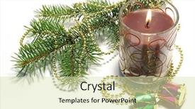  Presentation with candle christmas - Presentation theme enhanced with thorh flame - christmas card candle and decoration background and a soft green colored foreground