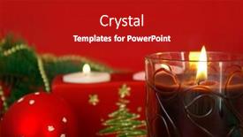  Presentation with candle christmas - Slides with christmas card candle and decoration isolated on red background and a crimson colored foreground