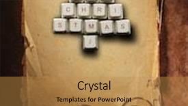  Presentation with christmas card - Amazing slide set having christmas card - christmas tree made of computer keys and glasses old paper background backdrop and a gold colored foreground