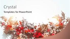  Presentation with christmas holly - Amazing presentation theme having christmas card hand drawn holly backdrop and a cool aqua colored foreground