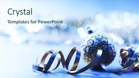  Presentation with christmas cars - Presentation theme enhanced with christmas card macro close up background and a sky blue colored foreground