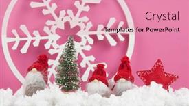  Presentation with wooden toy - Slide set consisting of christmas-card-made-of-fir background and a coral colored foreground