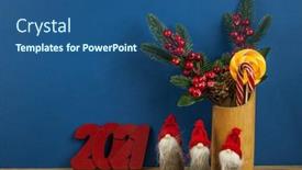  Presentation with christmas card - Cool new slides with christmas-card-made-of-fir backdrop and a ocean colored foreground