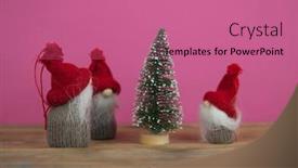  Presentation with christmas card - Beautiful PPT theme featuring christmas-card-made-of-fir backdrop and a coral colored foreground