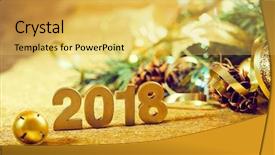  Presentation with chinese new year 2019 - Audience pleasing slide deck consisting of gold calendar - christmas card new 2018 year backdrop and a yellow colored foreground