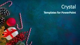  Presentation with subtle blue green - Amazing PPT theme having christmas card on blue green backdrop and a ocean colored foreground