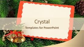  Presentation with christmas card - Colorful PPT layouts enhanced with seasons greetings - christmas card on fir branch backdrop and a cream colored foreground