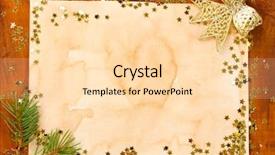  Presentation with christmas card - PPT theme featuring christmas card on wooden table background and a  colored foreground