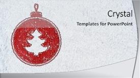 Presentation with new year card - PPT layouts consisting of christmas card or new year background made of decorative ball symbol handwritten on snow and red craft paper background and a white colored foreground