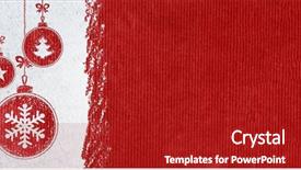  Presentation with new year card - PPT layouts featuring christmas card or new year background made of decorative balls handwritten on snow and red craft paper background and a crimson colored foreground