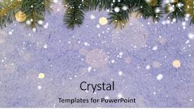  Presentation with new year card - Theme featuring christmas card or new year background and a light blue colored foreground