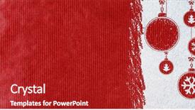  Presentation with new year card - Presentation design consisting of christmas card or new year background made of decorative balls handwritten on snow and red craft paper background and a crimson colored foreground