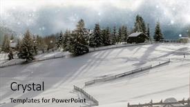 Presentation with snow mountain - Cool new presentation theme with christmas card town - fairy winter landscape backdrop and a  colored foreground