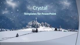  Presentation with fairy - Theme with christmas card town - fairy winter landscape background and a  colored foreground