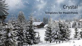  Presentation with mountains fantasy abstract nature landscape - Beautiful PPT layouts featuring christmas card town - fairy winter landscape backdrop and a light blue colored foreground