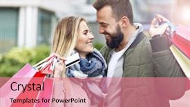  Presentation with shopping competition - Beautiful theme featuring christmas card town - happy couple shopping backdrop and a  colored foreground