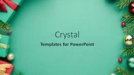  Presentation with christmas card - PPT theme enhanced with christmas-card-with-circle-frame background and a seafoam green colored foreground