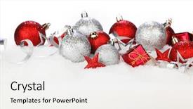  Presentation with christmas card - PPT layouts having picture of a stylish men's black boots isolated on white background and a gray colored foreground