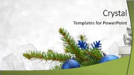  Presentation with christmas card - Colorful PPT theme enhanced with christmas card with fir branch backdrop and a white colored foreground