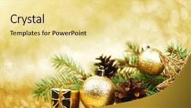  Presentation with christmas card - Slide deck enhanced with christmas card with fir branch background and a blonde colored foreground