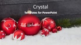  Presentation with christmas card - Presentation theme enhanced with christmas card with german frohe weihnachten merry christmas text and decoration background and a dark gray colored foreground