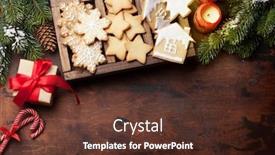  Presentation with cookies christmas - Presentation with christmas-card-with-gingerbread-cookies background and a tawny brown colored foreground